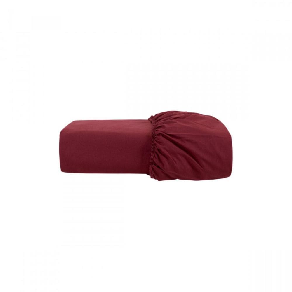 Lençol Cama Queen Elástico Microfibra Super Macio- Vinho