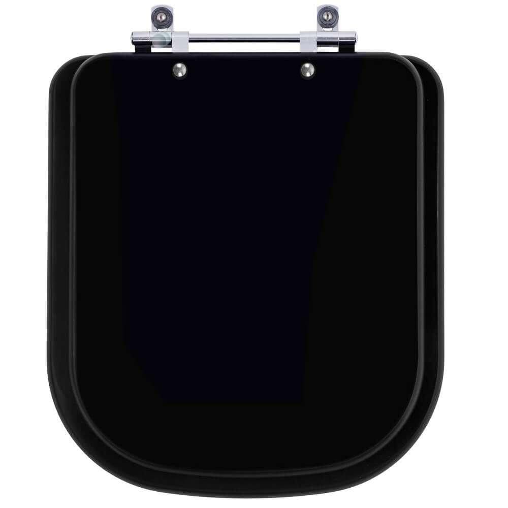 Assento Sanitário Debba Matte Black para vaso Roca