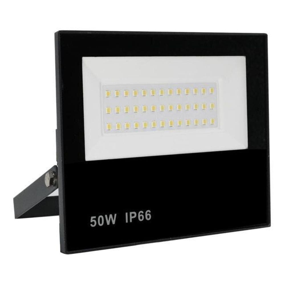 Refletor Led Holofote 50W A Prova D`Água Branco Frio 6500K
