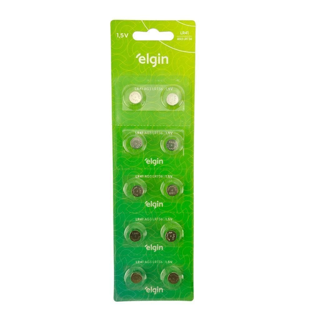 Pilha Bateria Lr41 Ag3 Lr736 Elgin Pilha Alcalina 1 Unidade
