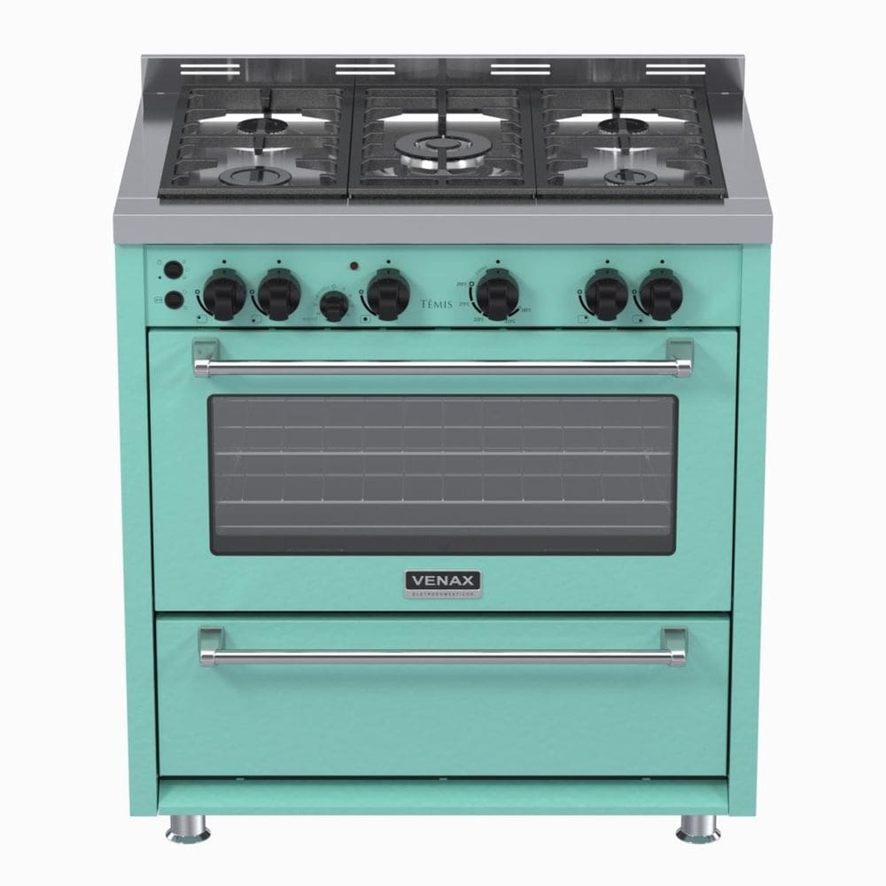 Fogao 5 Bocas Venax Temis Verde Gas Glp