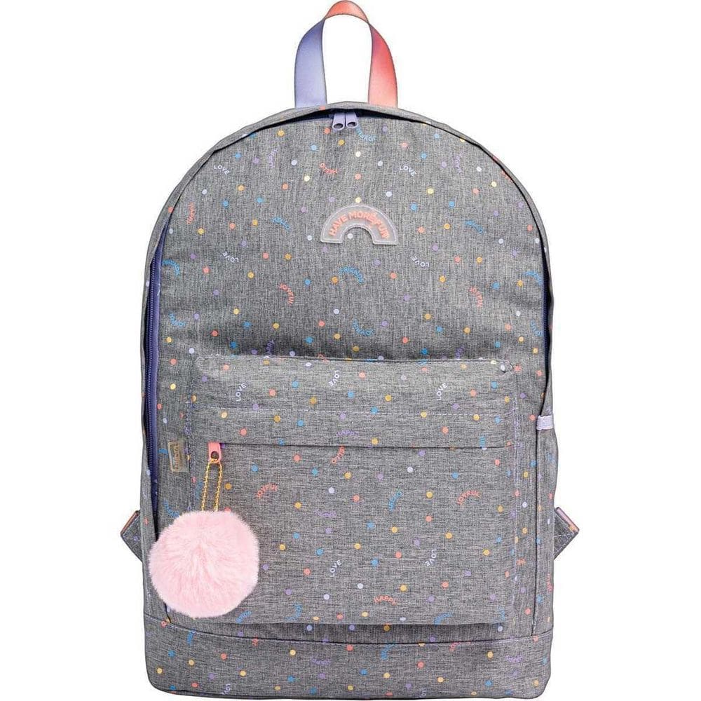 Mochila Academie Dots Cinza Tilibra