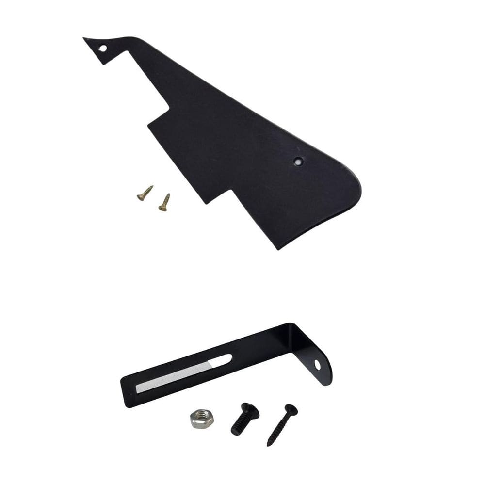 Kit Escudo Guitarra Les Paul Preto Parafusos + Suporte Preto