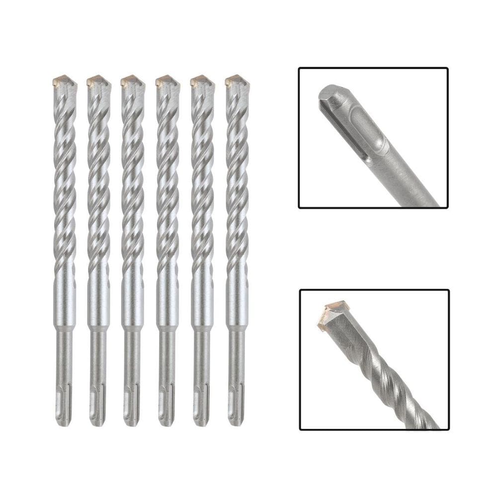 Jogo 6 Brocas Sds Plus 20X260 Mm Aço Carbono Tungstênio