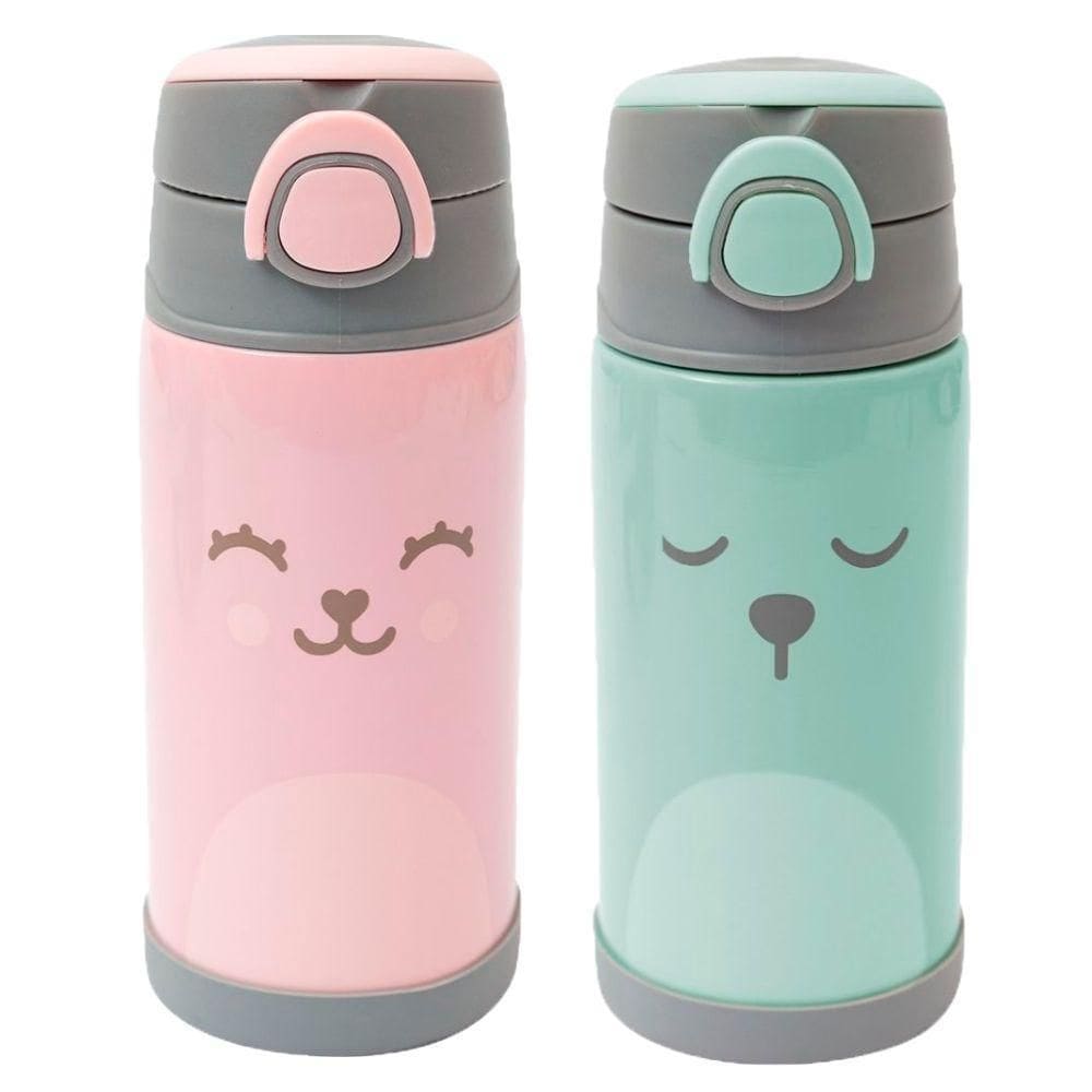 Kit 2 Copos Infantil Garrafa Água Suco Buba Termico Parede