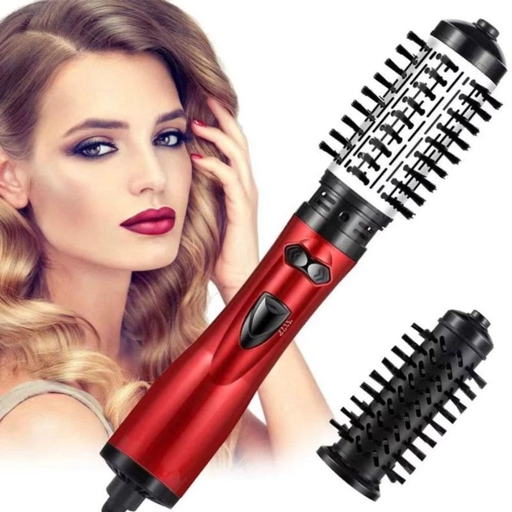 Escova Alisadora Cabelo Elétrica Rotativa 3 Em 1, Modelador