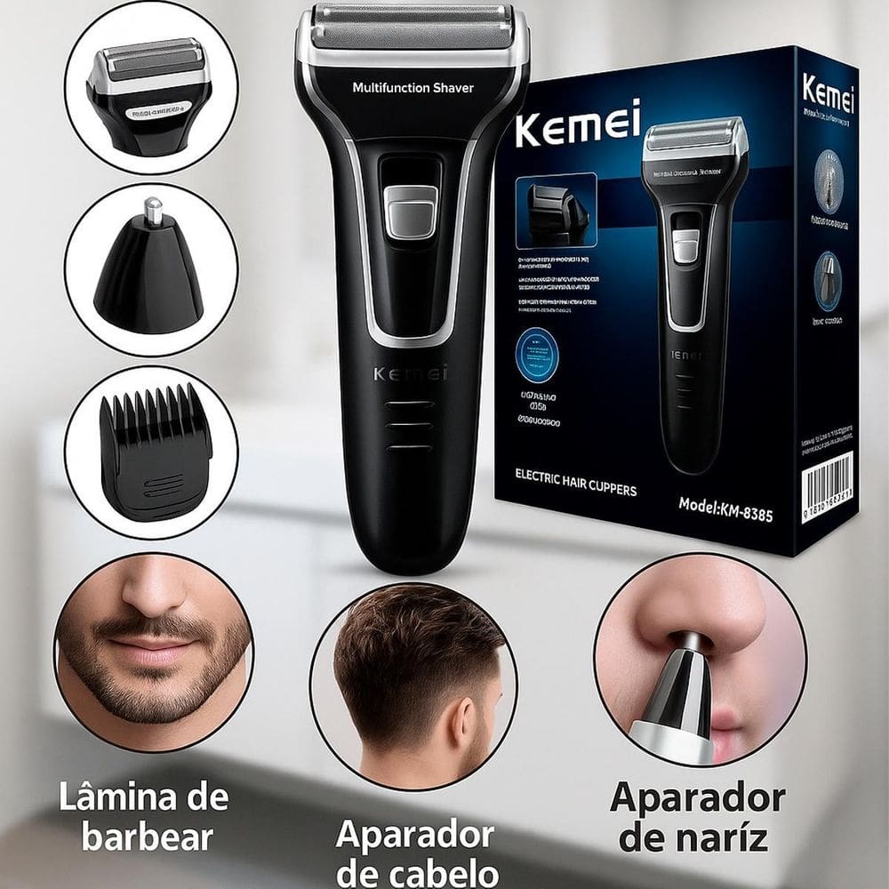 Kemei 3 Em 1 Sem Fio Ideal Para Aparador Nasal
