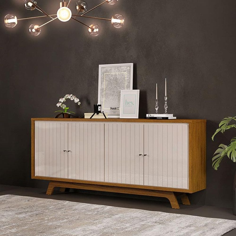 Aparador para Sala Buffet Ambiente Salle Freijó Off White - DJ Móveis