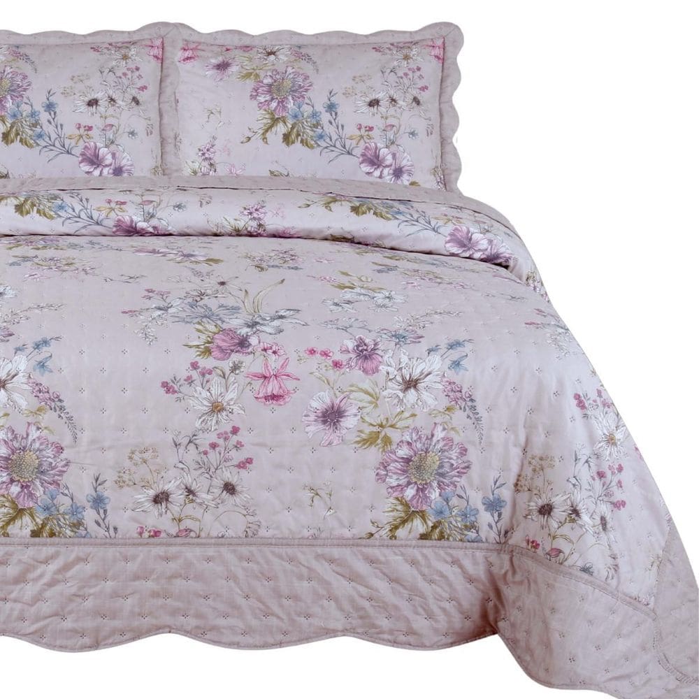 Cobre Leito Queen Size 100 Algodão Arielle 300 Fios Bordado