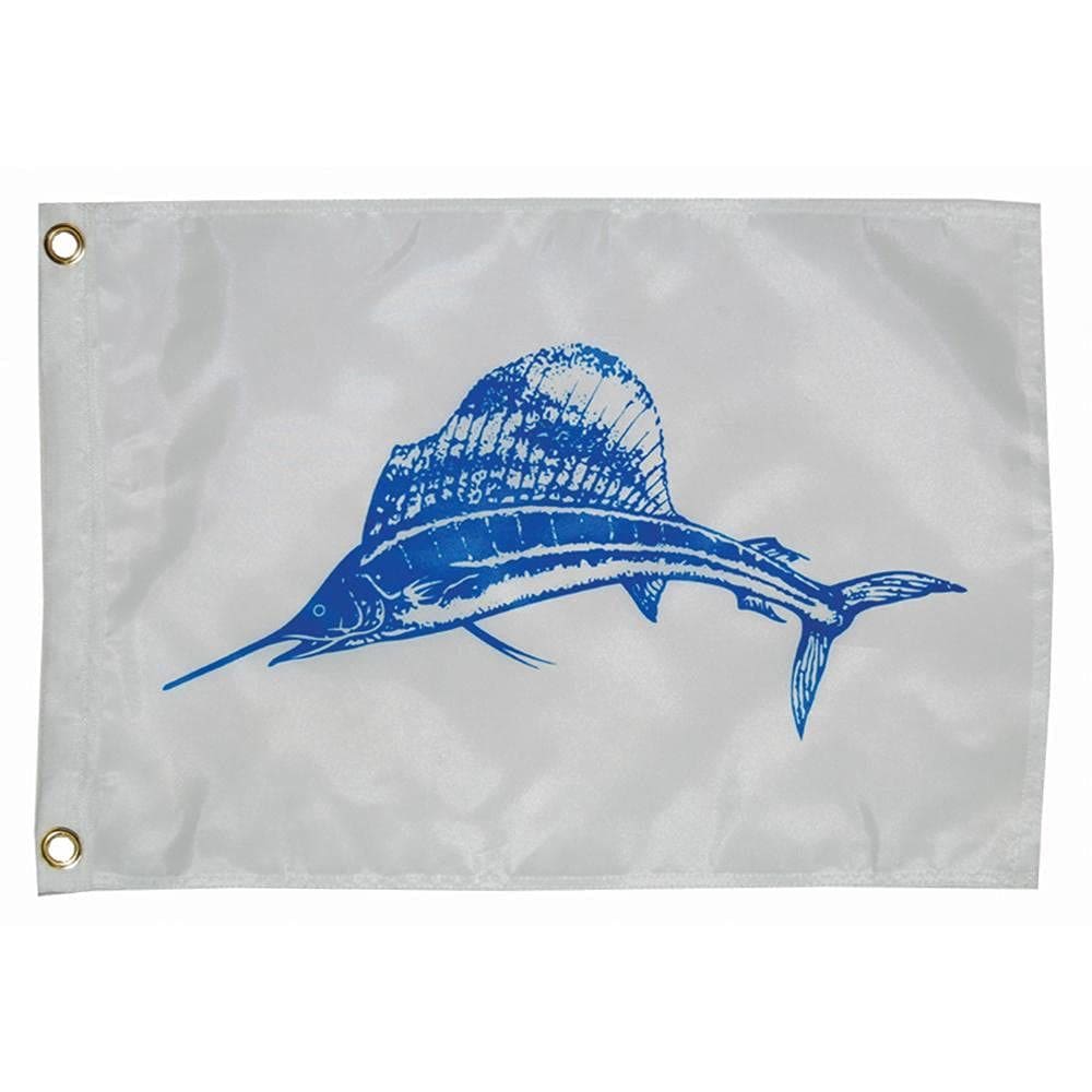 Bandeira feita à medida com design Fisherman`s Catch Sailfish 12x18cm