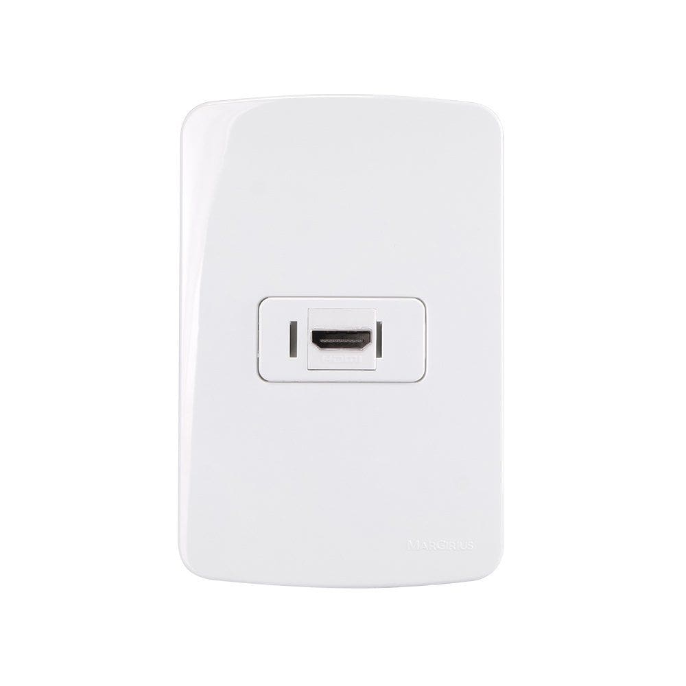 Tomada HDMI MarGirius B3 com Placa 4x2 Branca