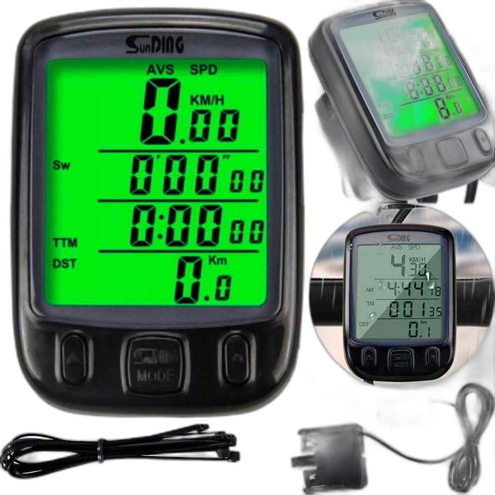 Ciclocomputador De Bicicleta Luz Noturna E Monitor Distância