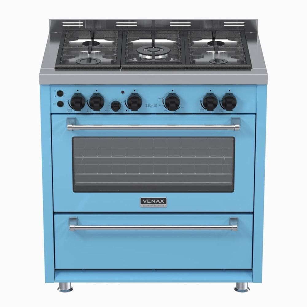 Fogao 5 Bocas Venax Temis Azul Gas Glp