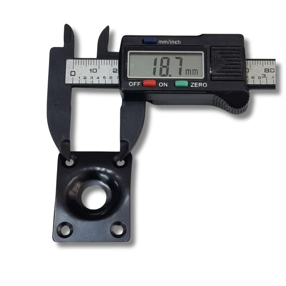Plate Jack Guitarra Baixo Retangular Metal Preto Ronsani