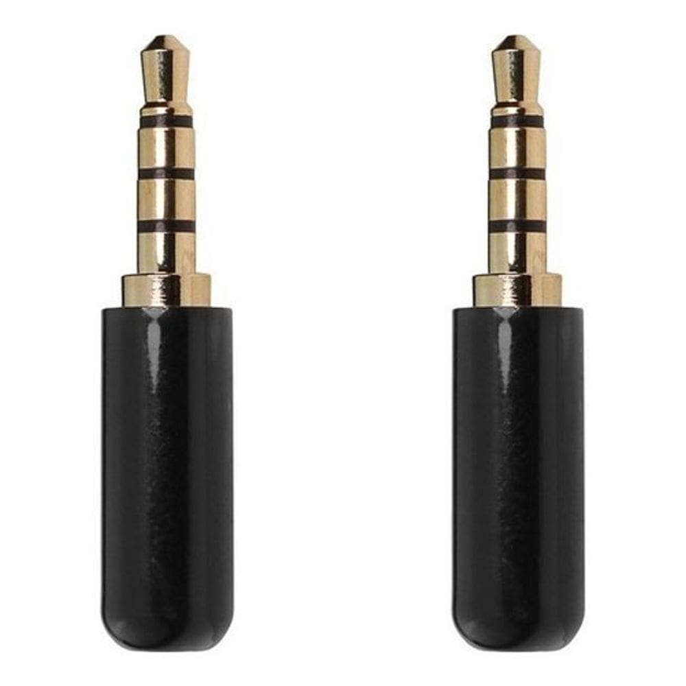 Kit 2 Plug Conector P2 Macho Stereo Metal Fone Linha Luminos