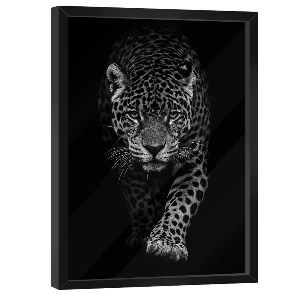 Quadro Decorativo Onça no Preto