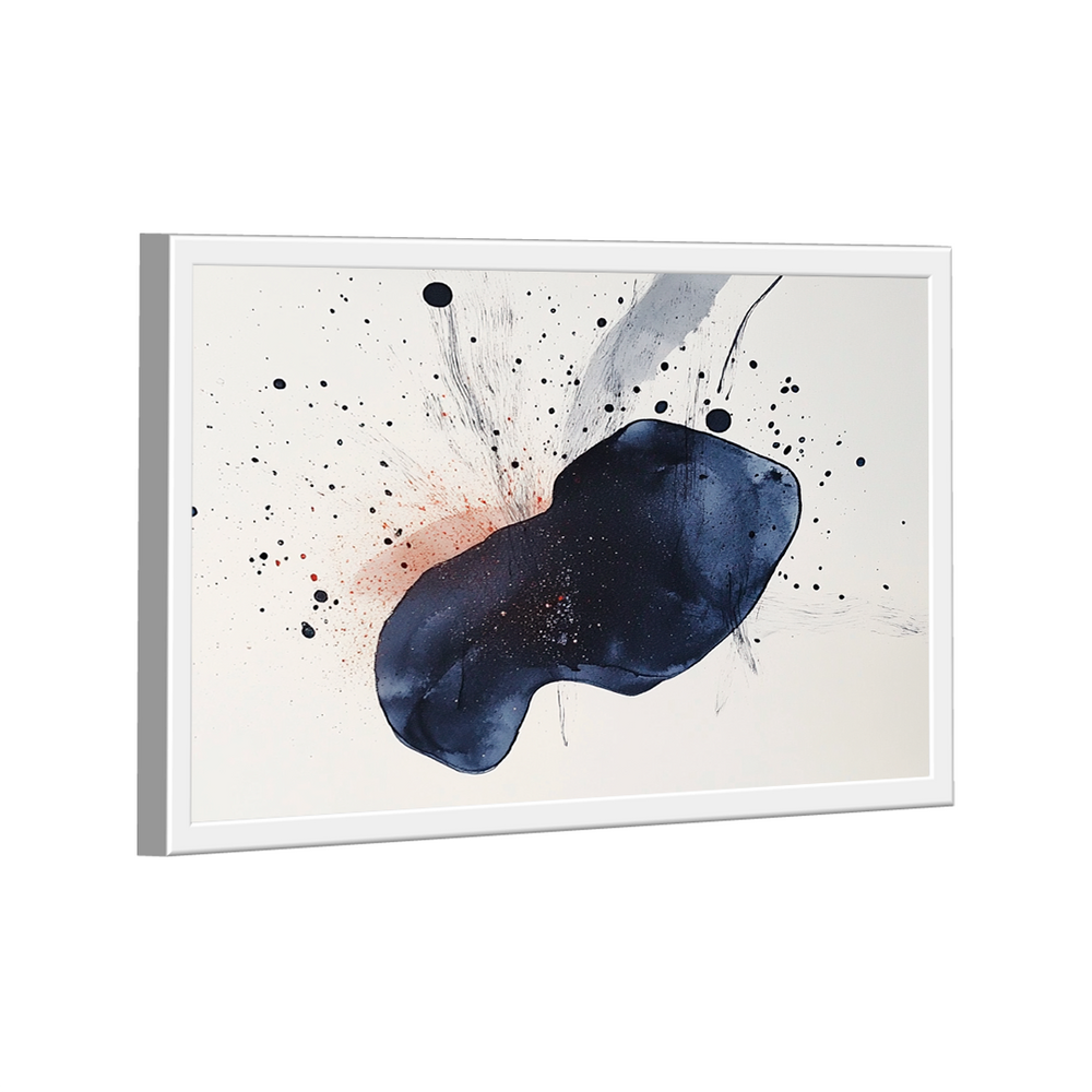 Quadro Decorativo Abstrato Gota de Tinta Azul