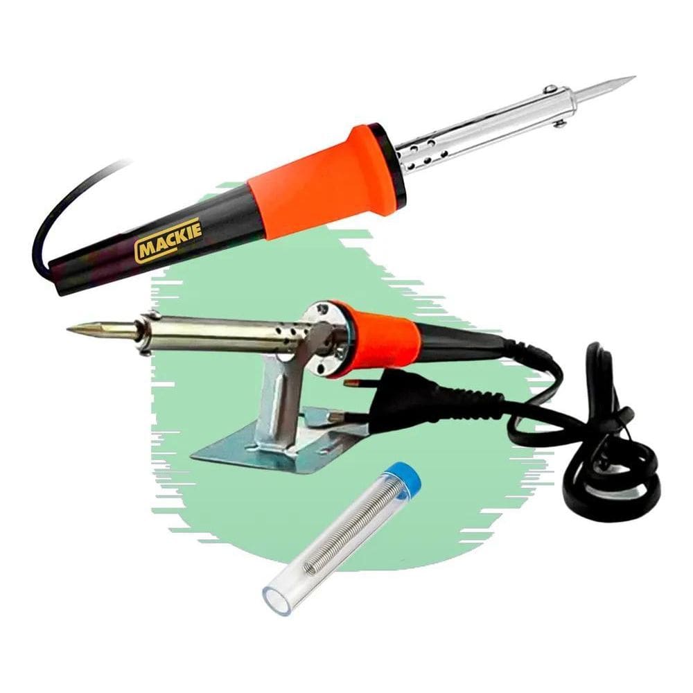Kit Ferro De Solda Mackie Soldador Com Estanho Profissional