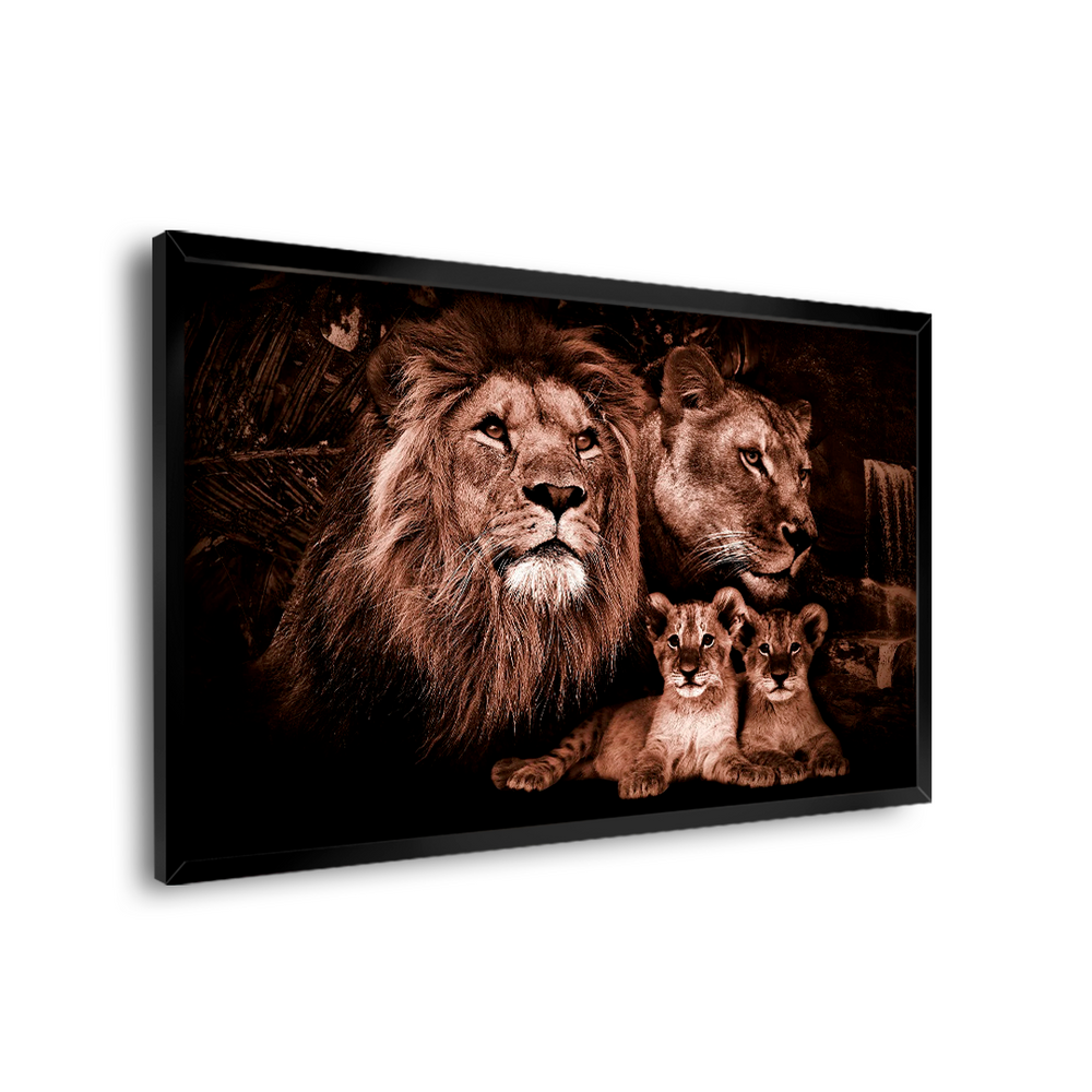 Quadro Decorativo Família Unida Preta e Branca