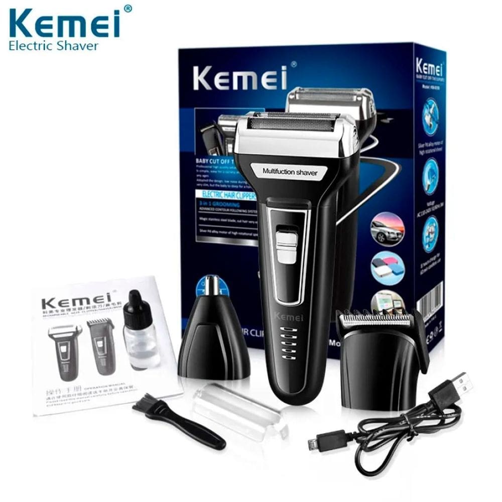Kemei 3 Em 1 Aparador De Barba Nariz E Cabelo