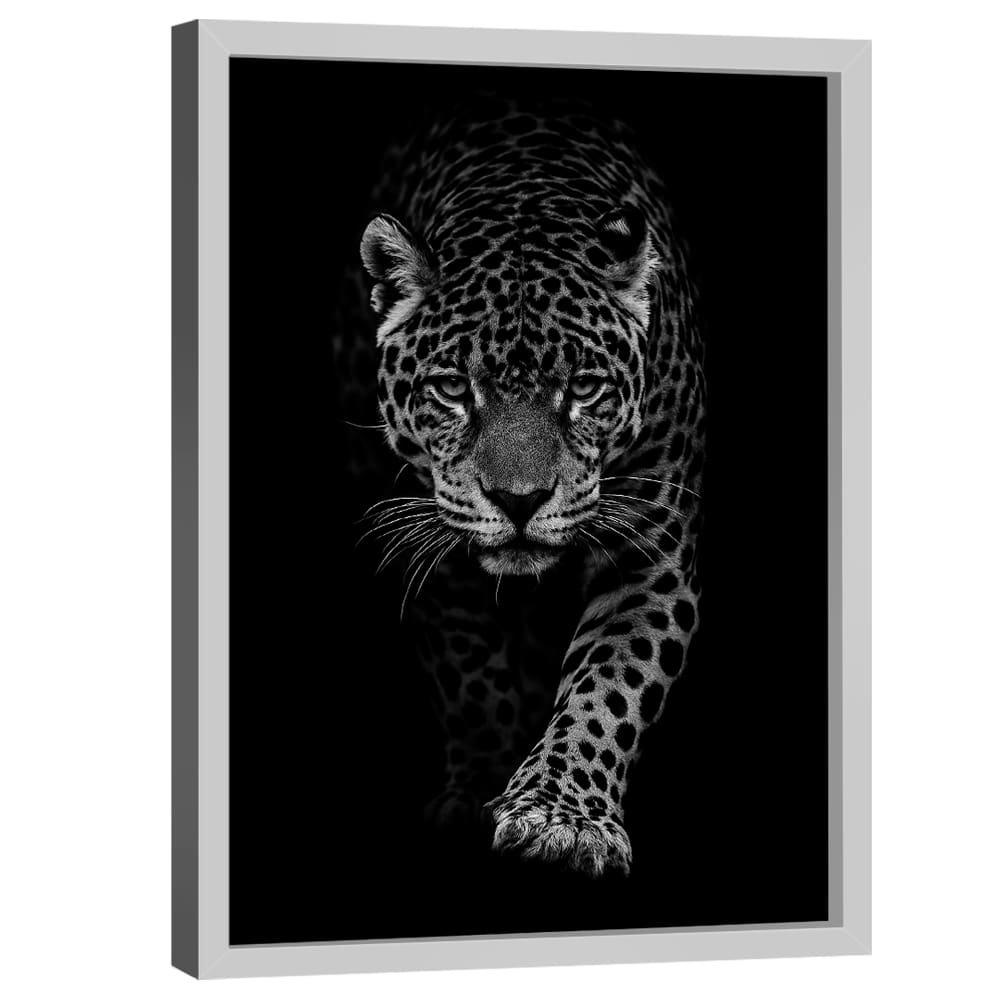 Quadro Decorativo Onça no Preto