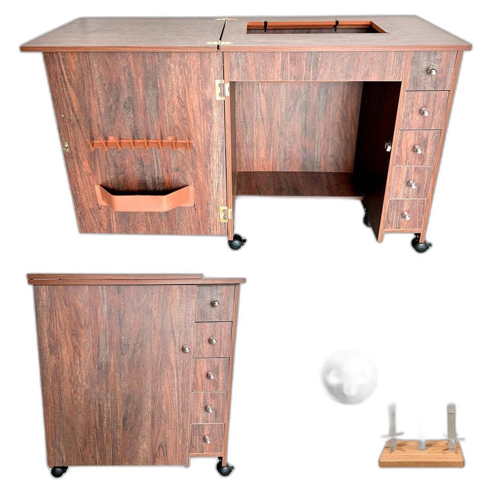 Gabinete Luxo 5 Gavetas Máquina Costura Elgin Genius Antiga