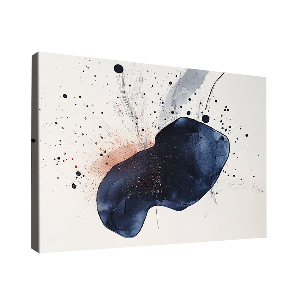 Quadro Decorativo Abstrato Gota de Tinta Azul
