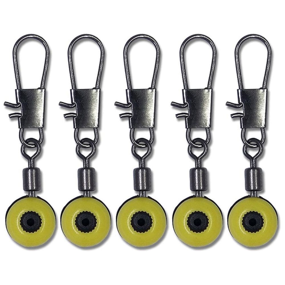 Fixador De Bóia Para Pesca Com Girador Snap E Miçanga 5Un.