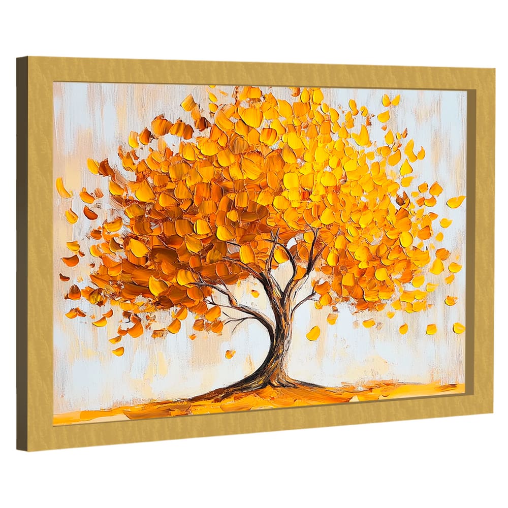 Quadro Decorativo Árvore da Prosperidade Amarela