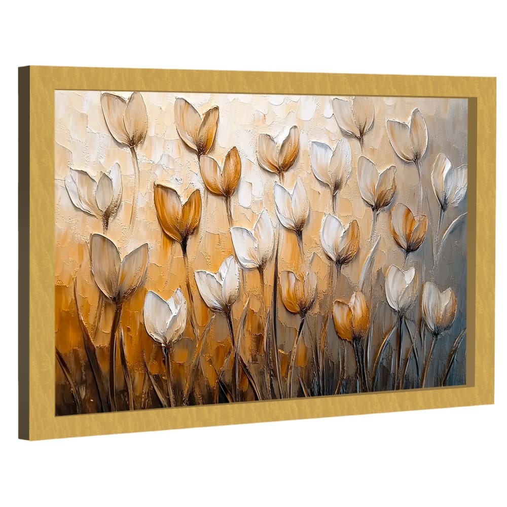 Quadro Decorativo Flores Abstratas Estilo Pintura