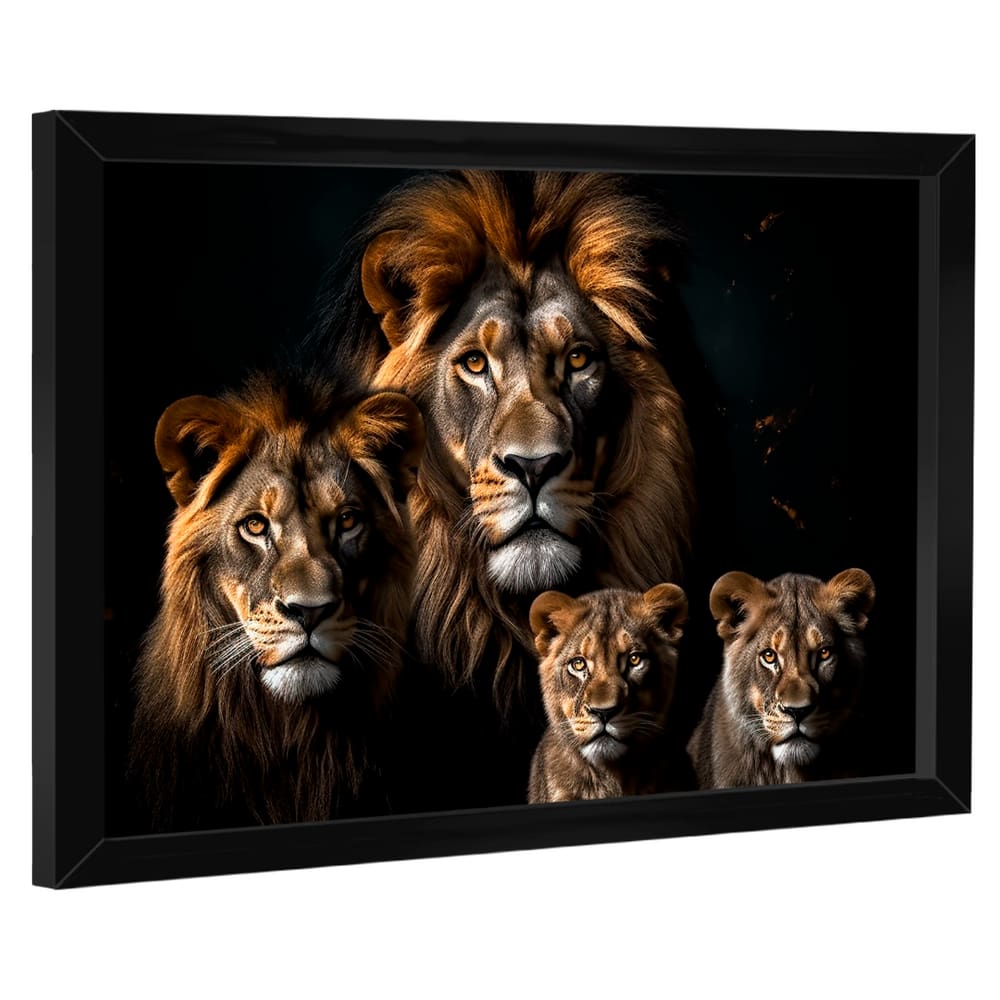 Quadro Decorativo Família Majestosa de Leões