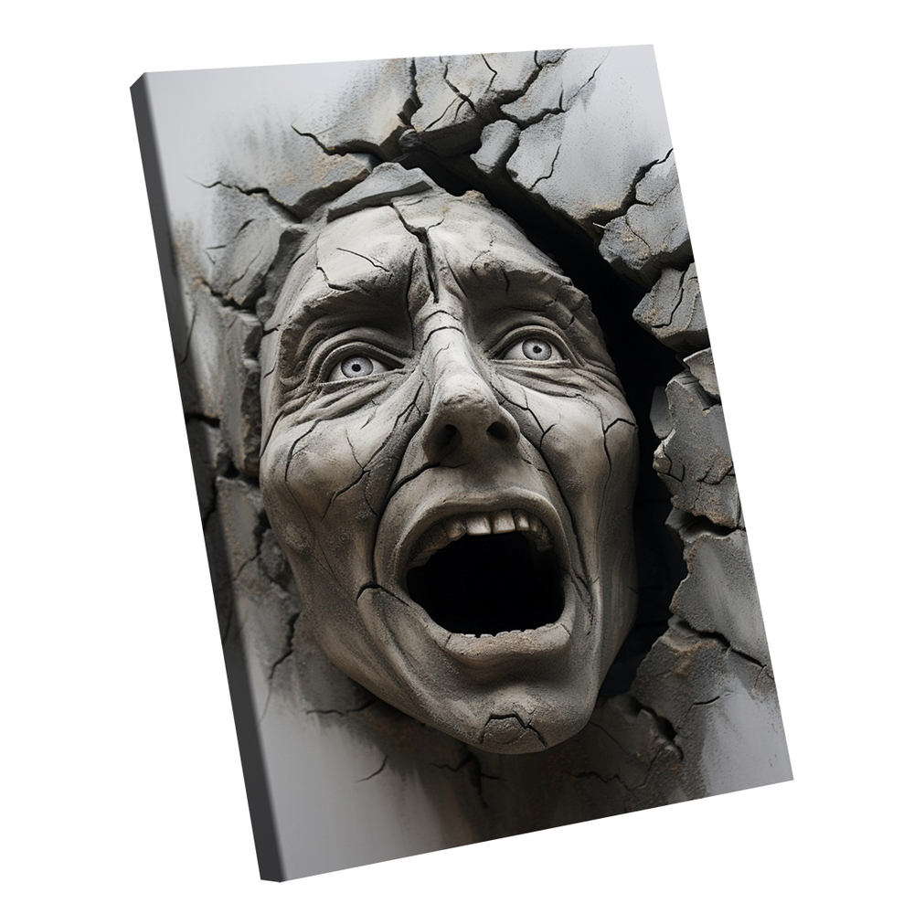 Quadro Decorativo Aterrorizado 3D