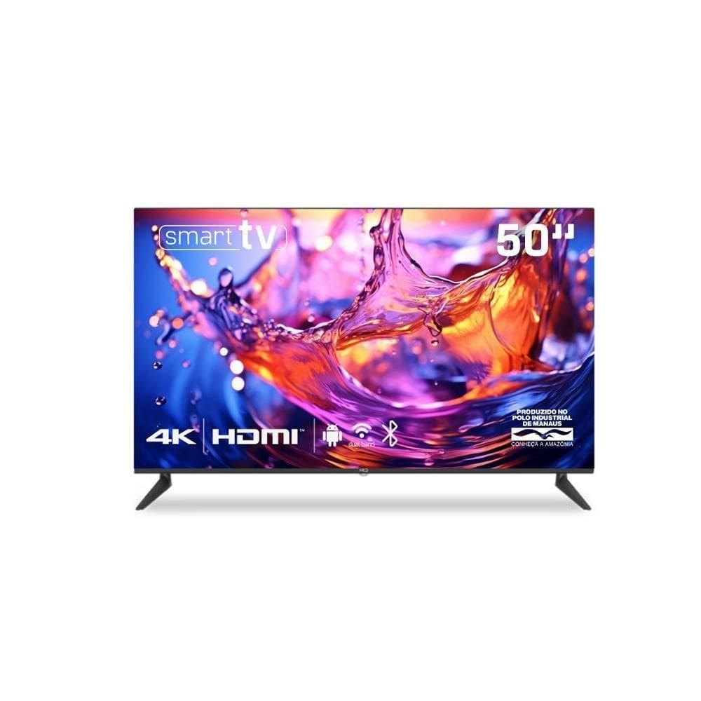 Smart HQ 50" UHD Tela Sem Bordas Sistema Design Slim HQS50NKHM Bivolt