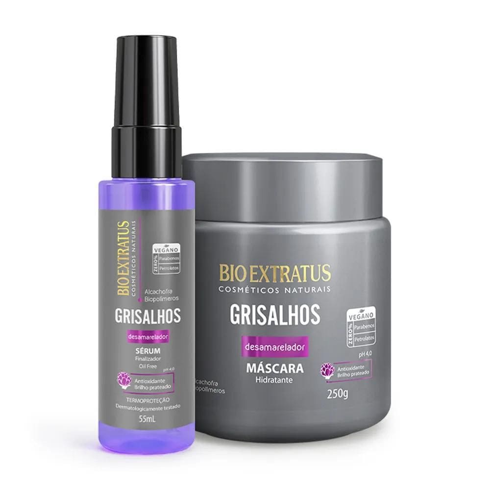Kit Desamarelador Bio Extratus Grisalhos Máscara E Sérum