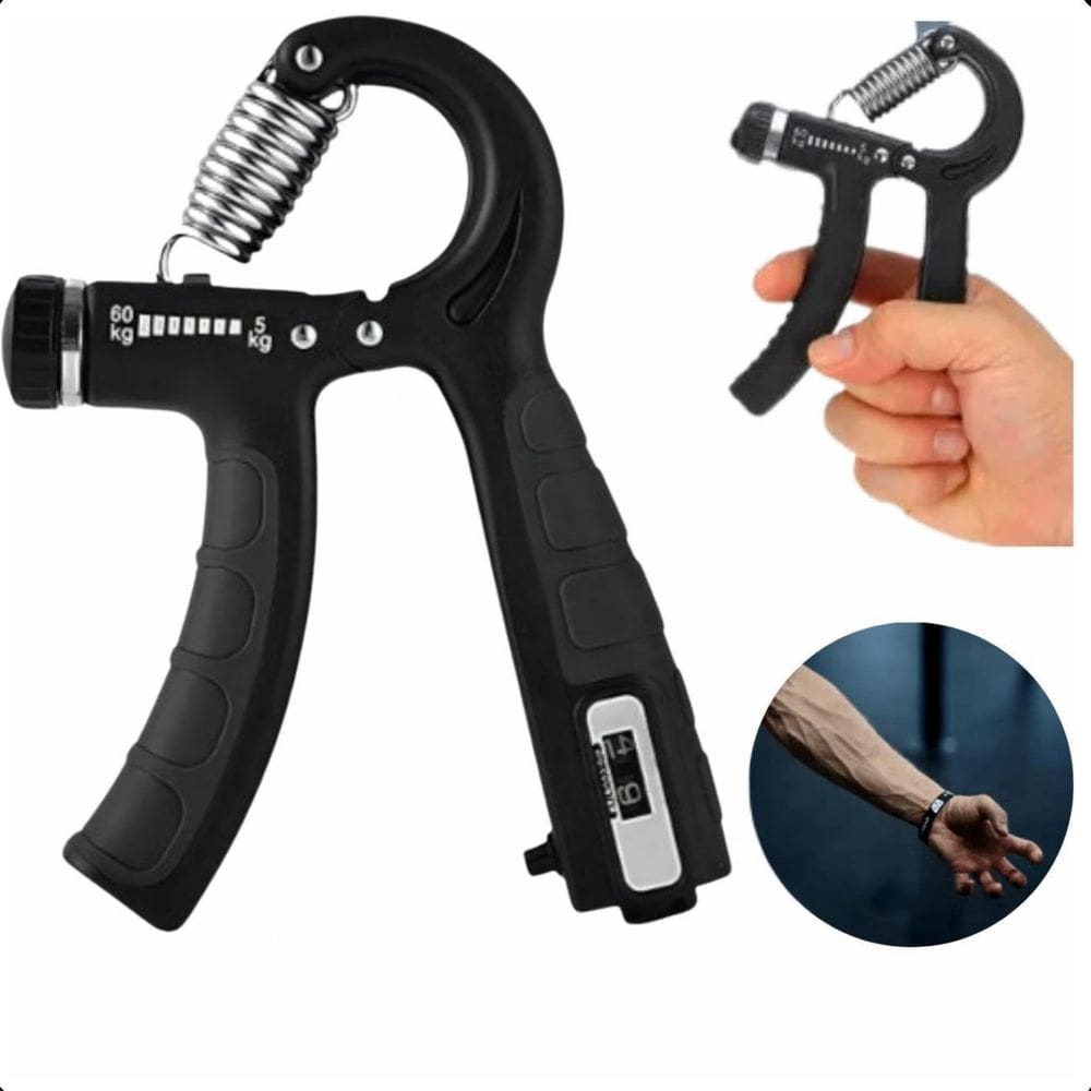 Fortalecedor De Mãos Ajustável Mola Resistente - Cor Preto