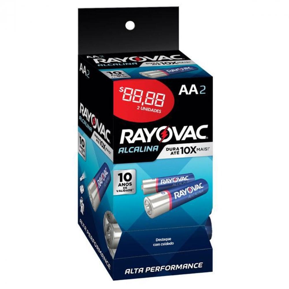 Kit Pilhas Rayovac Alcalina Turbo Aa Com 32 Unidades