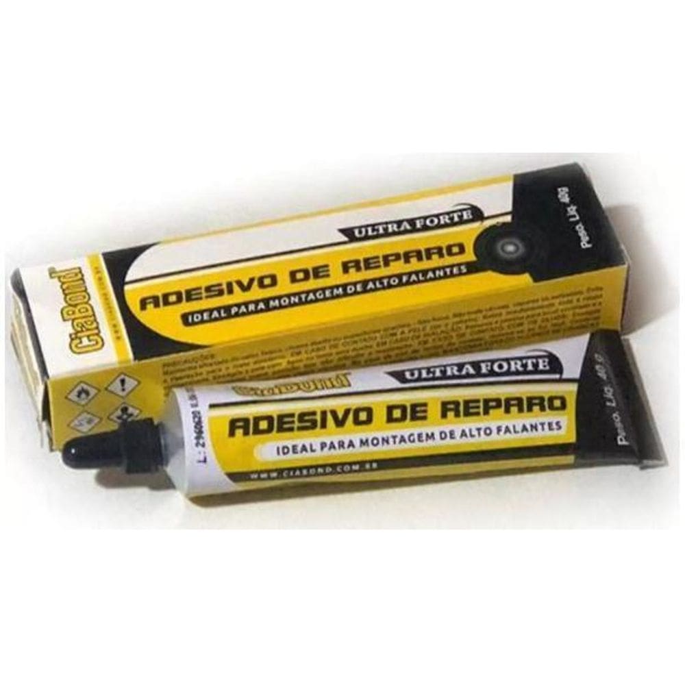 Kit 10 Colas Pretas Adesivo De Reparo Alto Falantes 40Gr