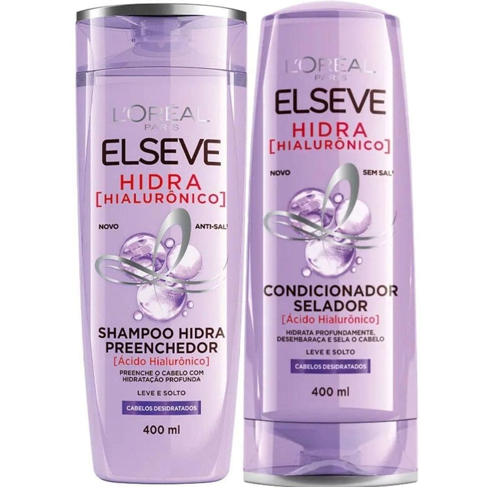Kit Shampoo 375Ml E Condicionador 170Ml Elseve Hidra Hialurô