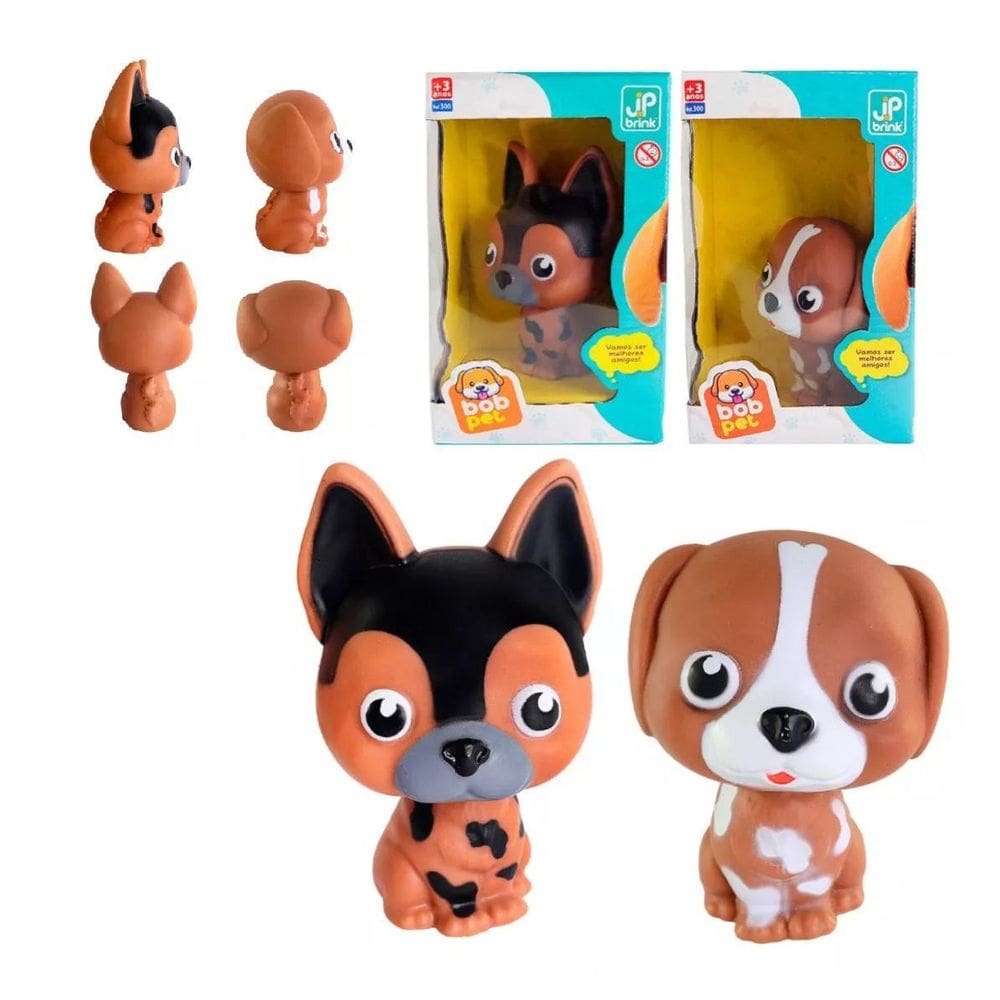 Brinquedo Infantil Cachorrinho Bob Pet Vinil Macio Diversão