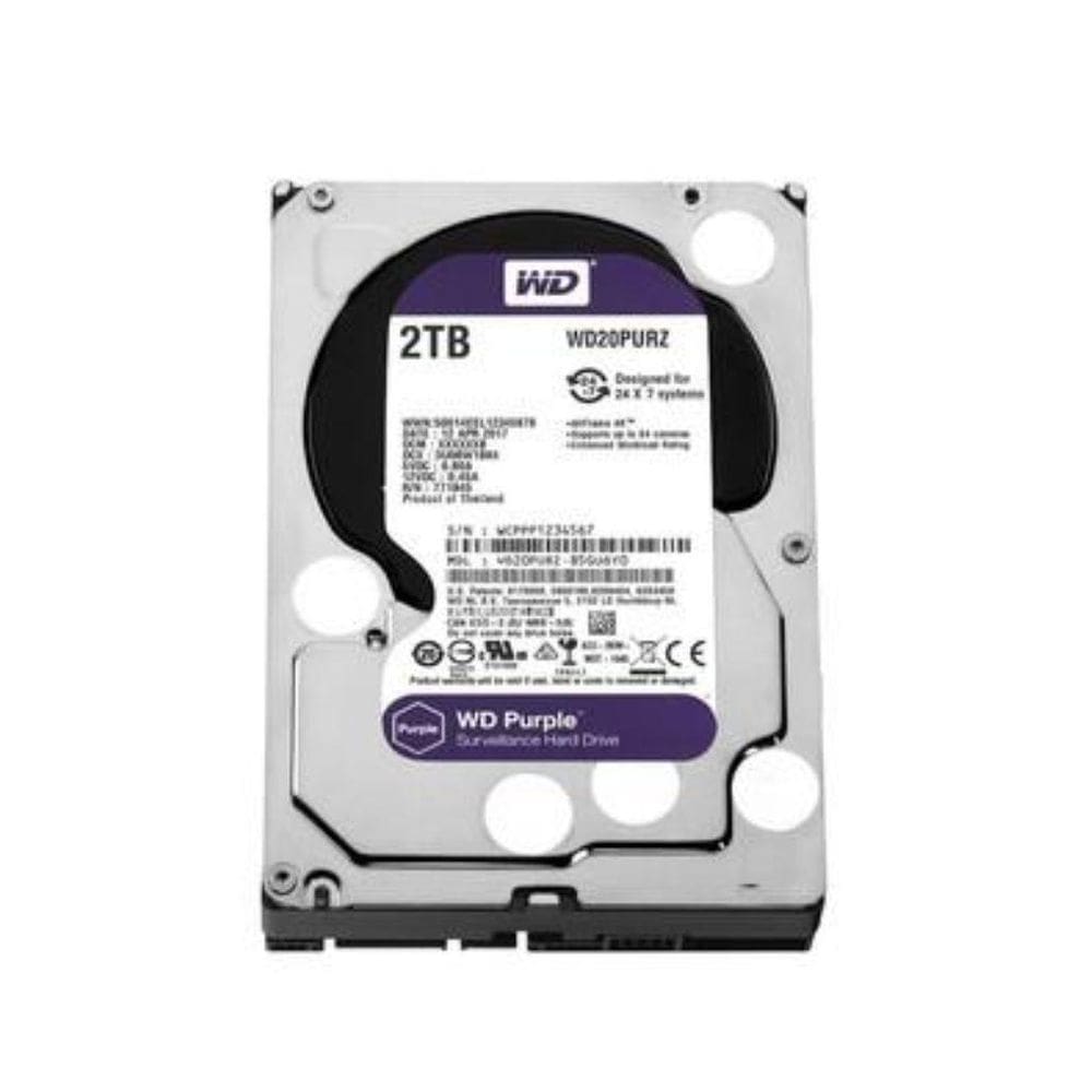 Hd Wd Purple Surveillance, 2Tb, 3.5, Sata - Wd20Purz