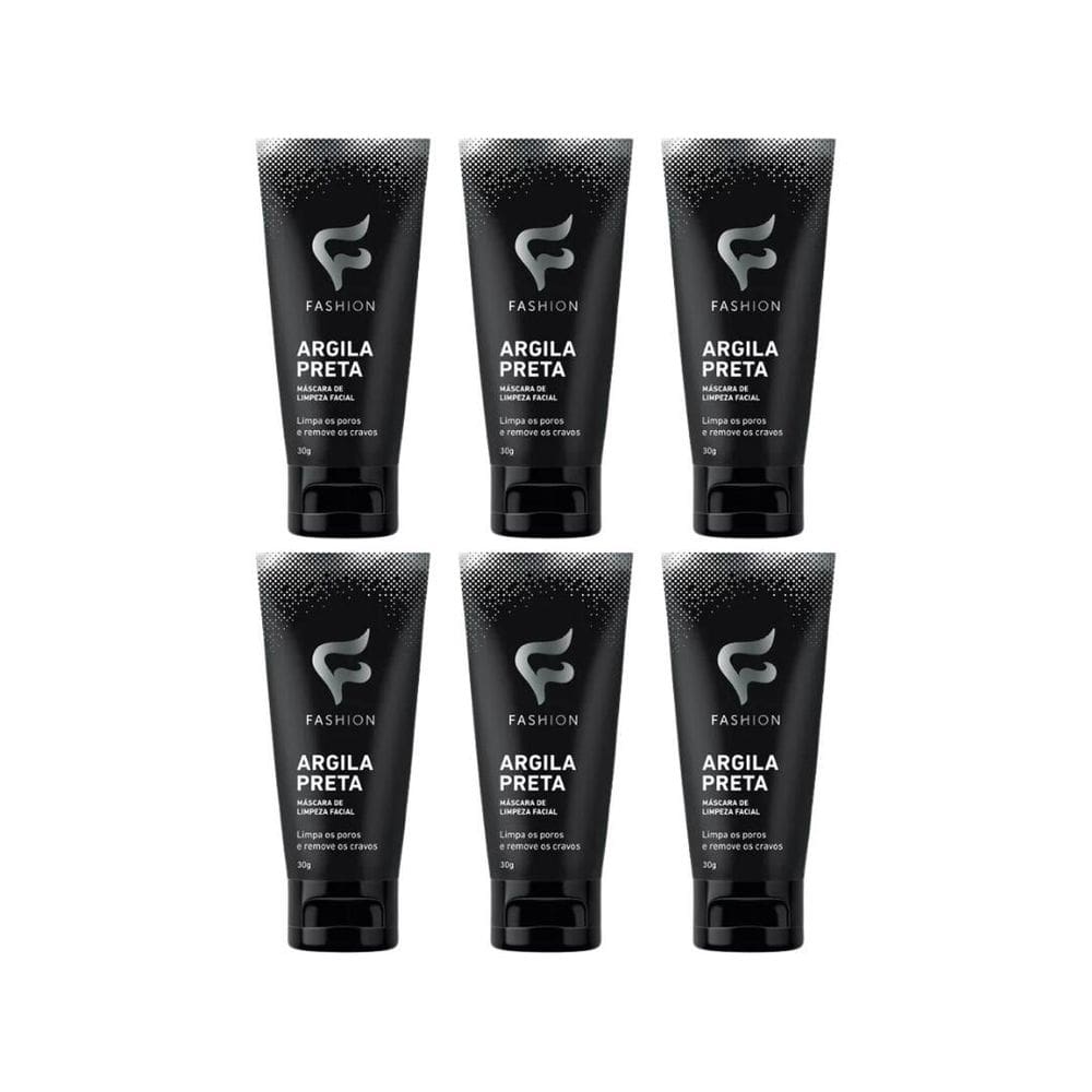 Mascara Facial Fashion Argila Preta Remove Cravos 30G - 6Un