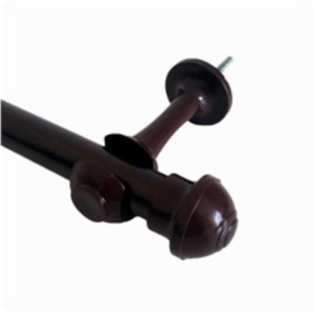 Kit 4 Suporte Para Varão Cortina Com Ponteira 28Mm Imbuia
