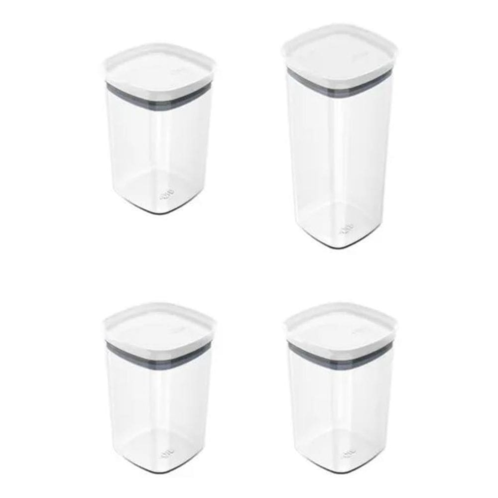 Conjunto De 4 Potes Herméticos Porta Alimentos Mantimentos