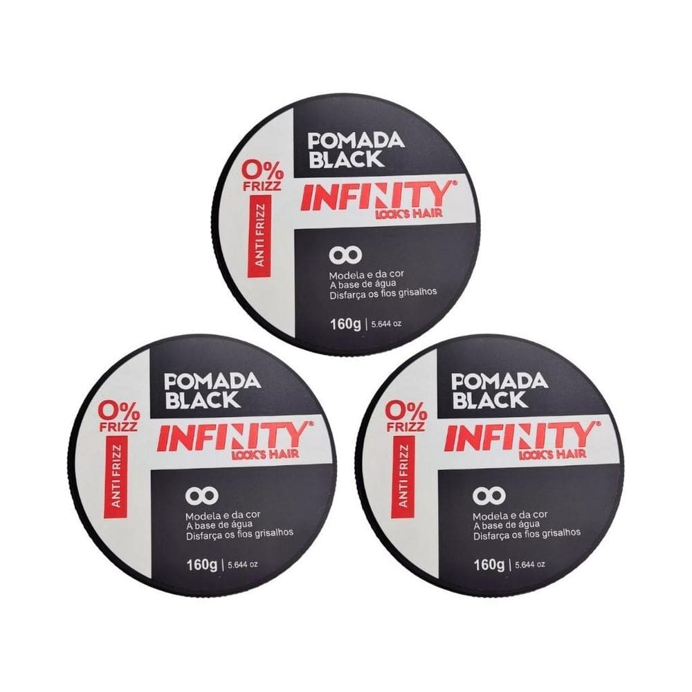 Pomada Capilar Infinity Black 160G - Kit Com 3Un