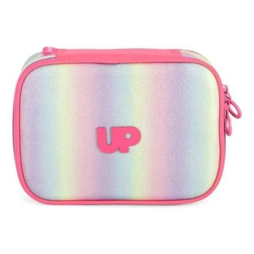 Estojo Escolar Infantil Luxcel Rosa Com Glitter - 9104