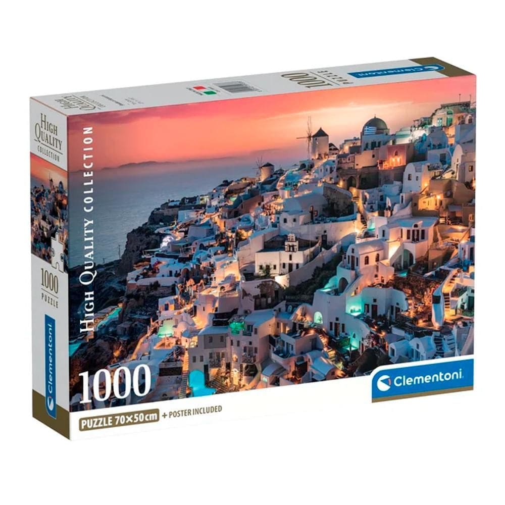Puzzle 1000 Peças Tons de Santorini - Clementoni 39933 Puzzle 1000 Peças Tons de Santorini - Clementoni