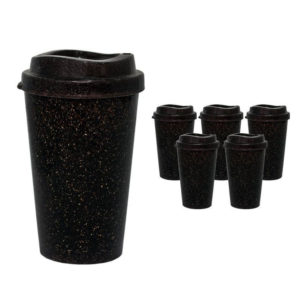 Kit 6 Copos Mug Fibra Coco Green 320Ml