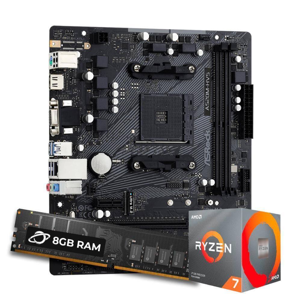 Kit Upgrade Ryzen 7 5700G + Asrock A520M-Hvs + 8Gb Ddr4