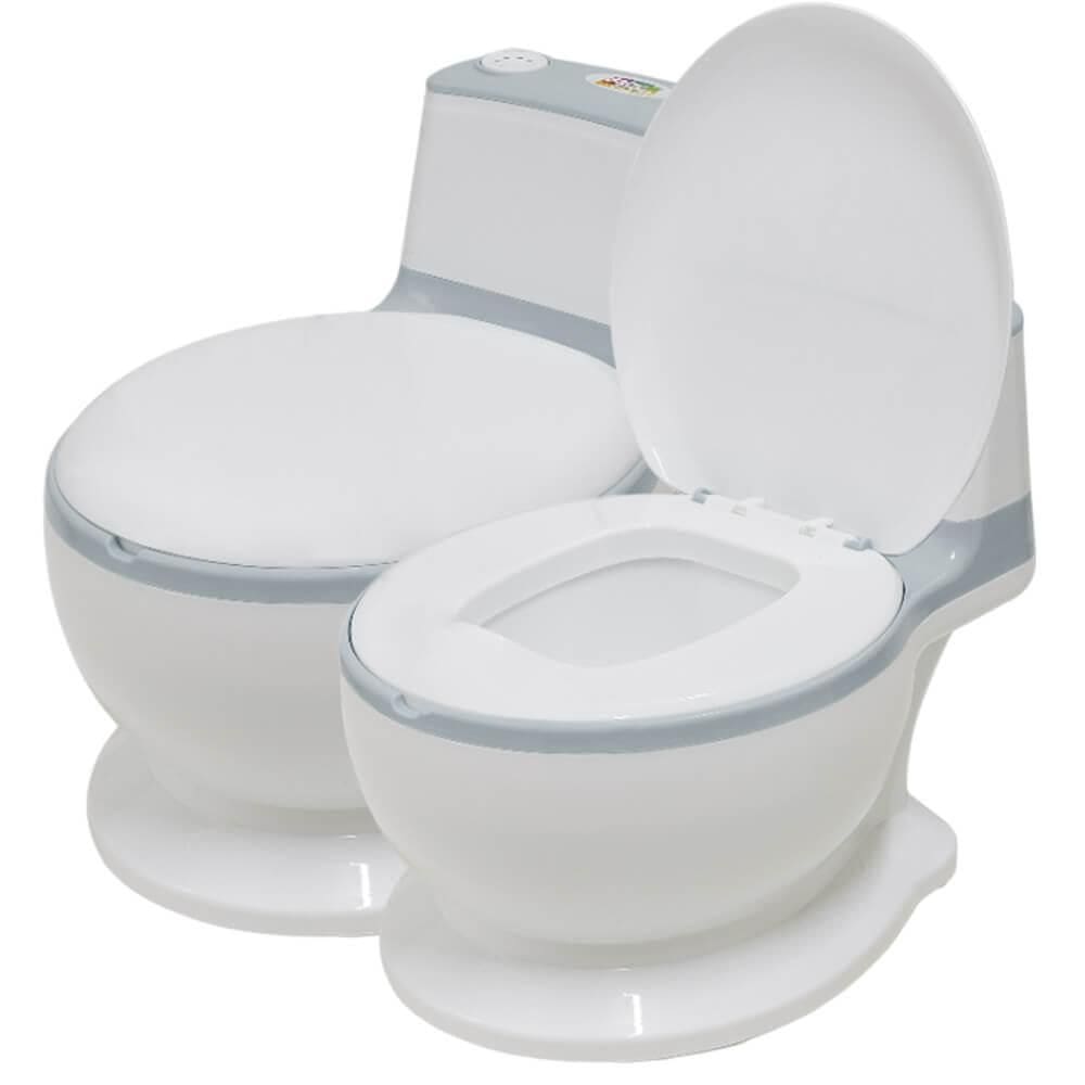 Penico Privadinha Troninho Redutor Som Descarga Flush Cinza