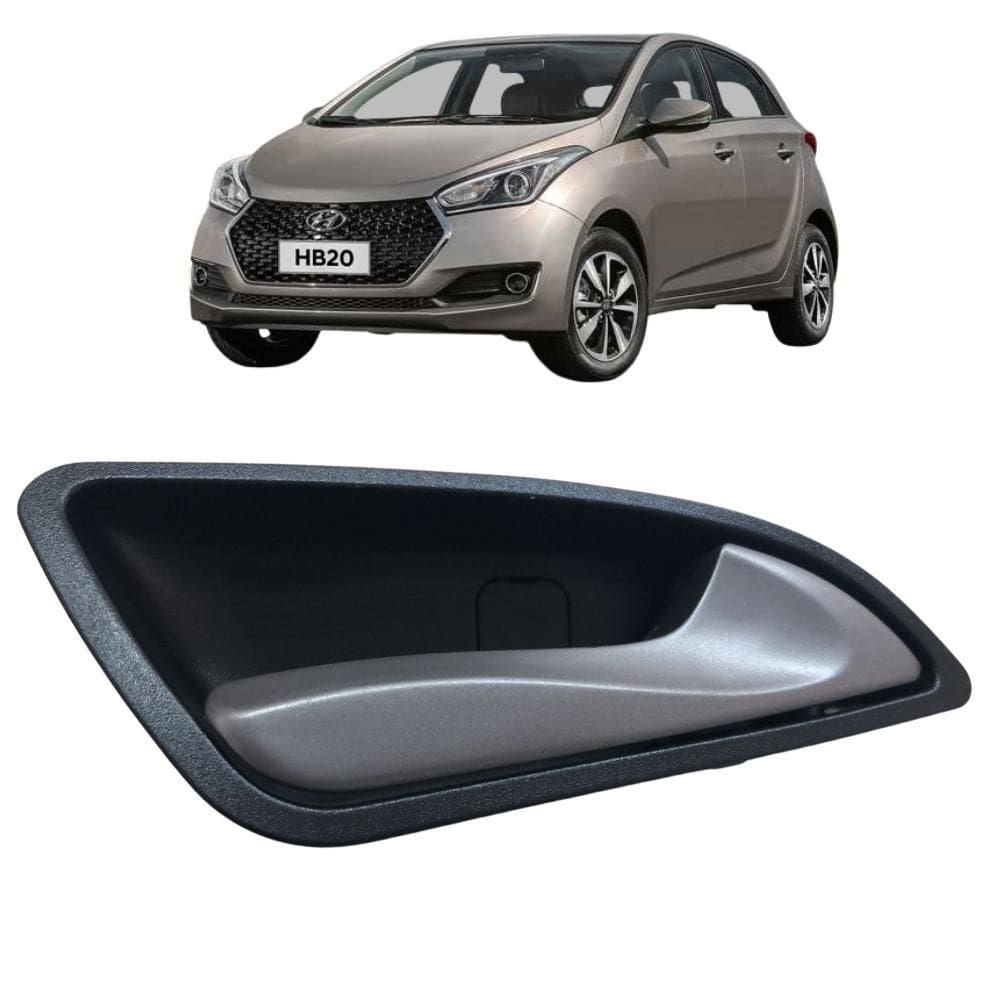 Puxador Maçaneta Interna Carro Hyundai Hb20 Ld Direito Cinza